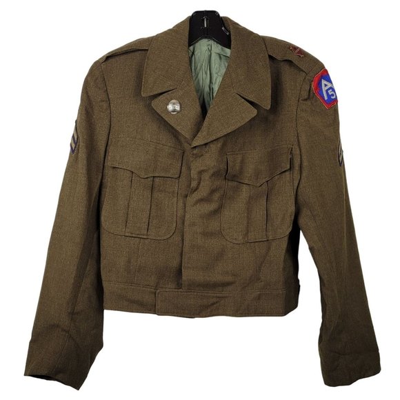 Korean War US 5th Army Ike Jacket A5 Ordnance Replacement Training Center DI Pin - Picture 3 of 12